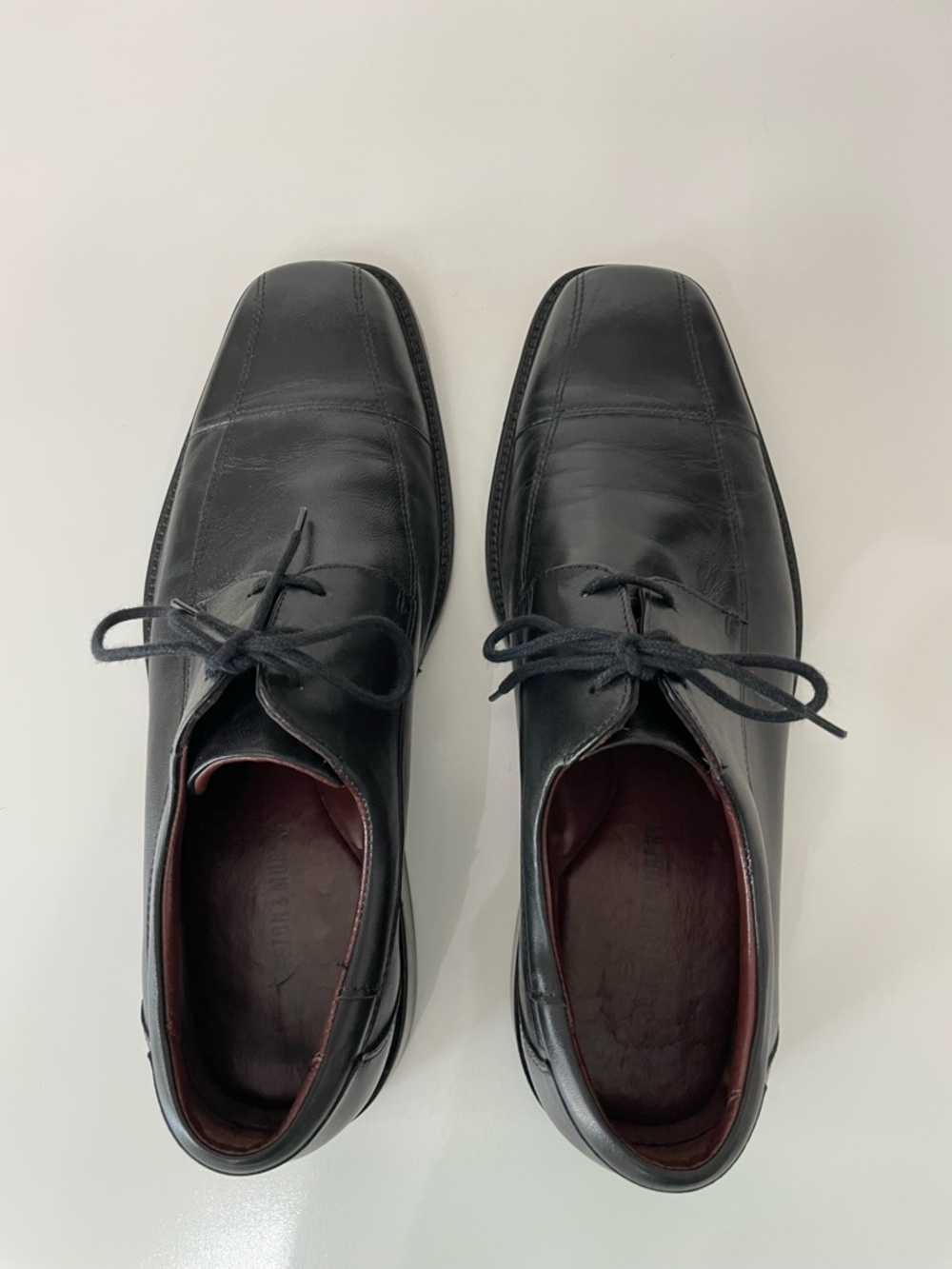 Johnston Murphy Leather Dobson Dress Shoes Oxford Black Mens 10 Funeral Wedding